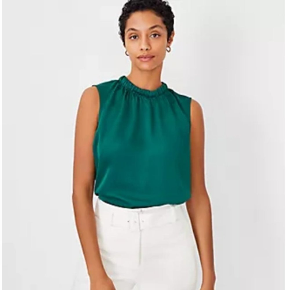 NWT Tie Back Shell Green ANN TAYLOR